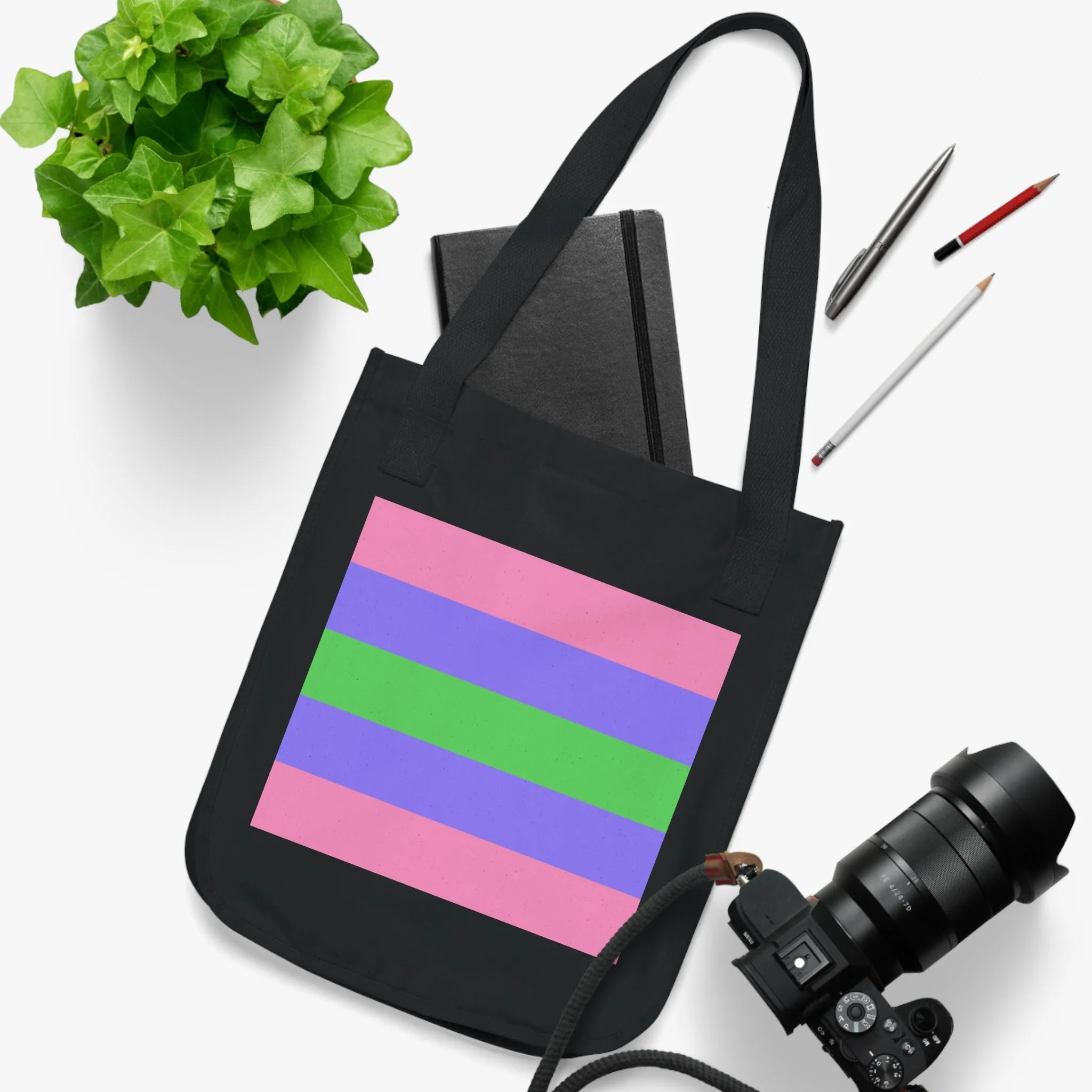 Trigender Pride Organic Canvas Tote Bag - Eco-Friendly Shopper