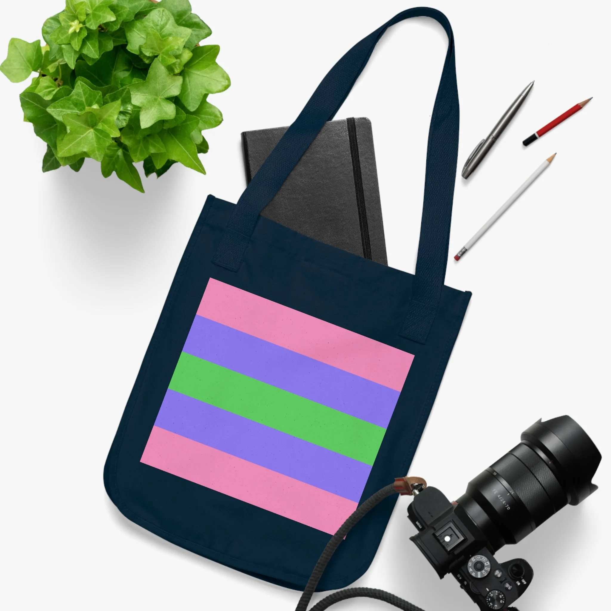 Trigender Pride Organic Canvas Tote Bag - Eco-Friendly Shopper