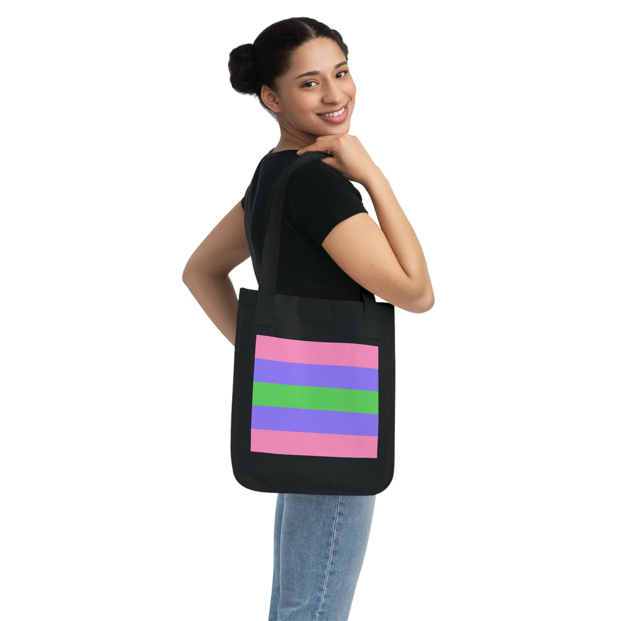 Trigender Pride Organic Canvas Tote Bag - Eco-Friendly Shopper