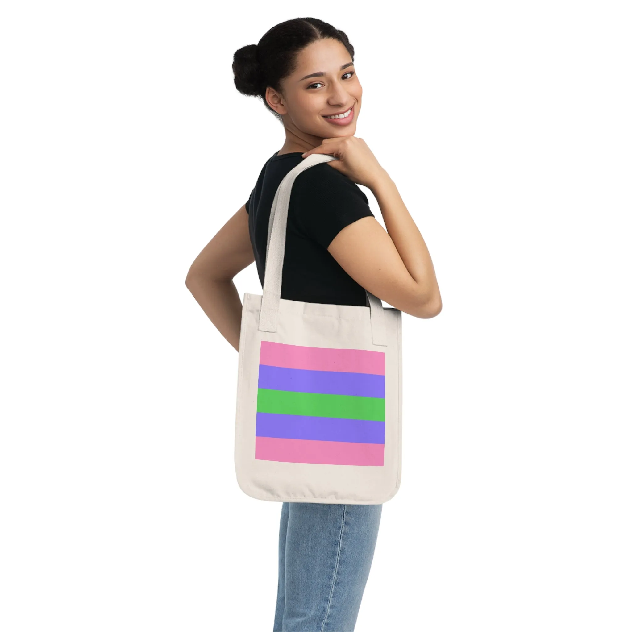 Trigender Pride Organic Canvas Tote Bag - Eco-Friendly Shopper