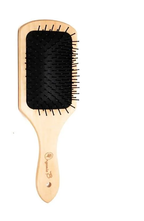 Volumonising &  Anti-frizz Eco-strong Teak Paddle hairbrush | Square, Medium