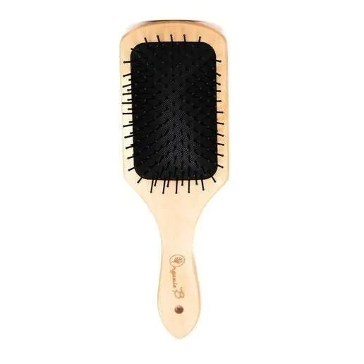 Volumonising &  Anti-frizz Eco-strong Teak Paddle hairbrush | Square, Medium