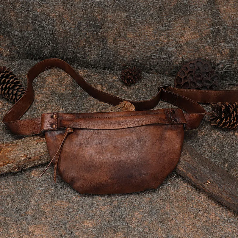 Womens Black Leather Chest Sling Bag Cross Shoulder Bag For Women